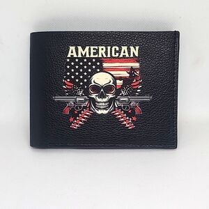 American Flag 💀 ☠️ Skull Bifold Wallet